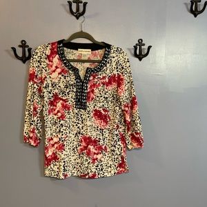 Cathy Daniels Top Size Small with Beading and Sequin 3/4 Sleeves